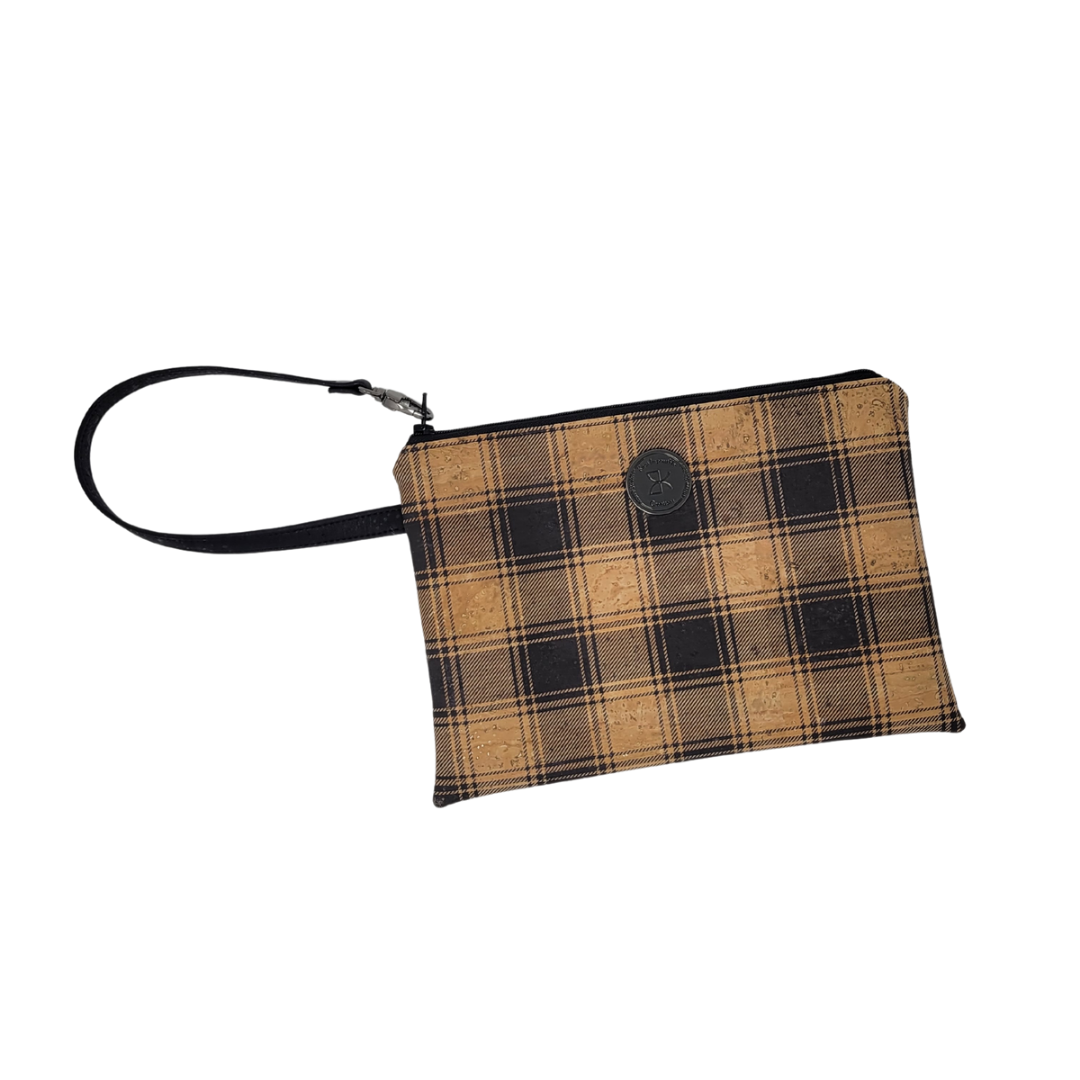 Plaid Cork Nova Wristlet