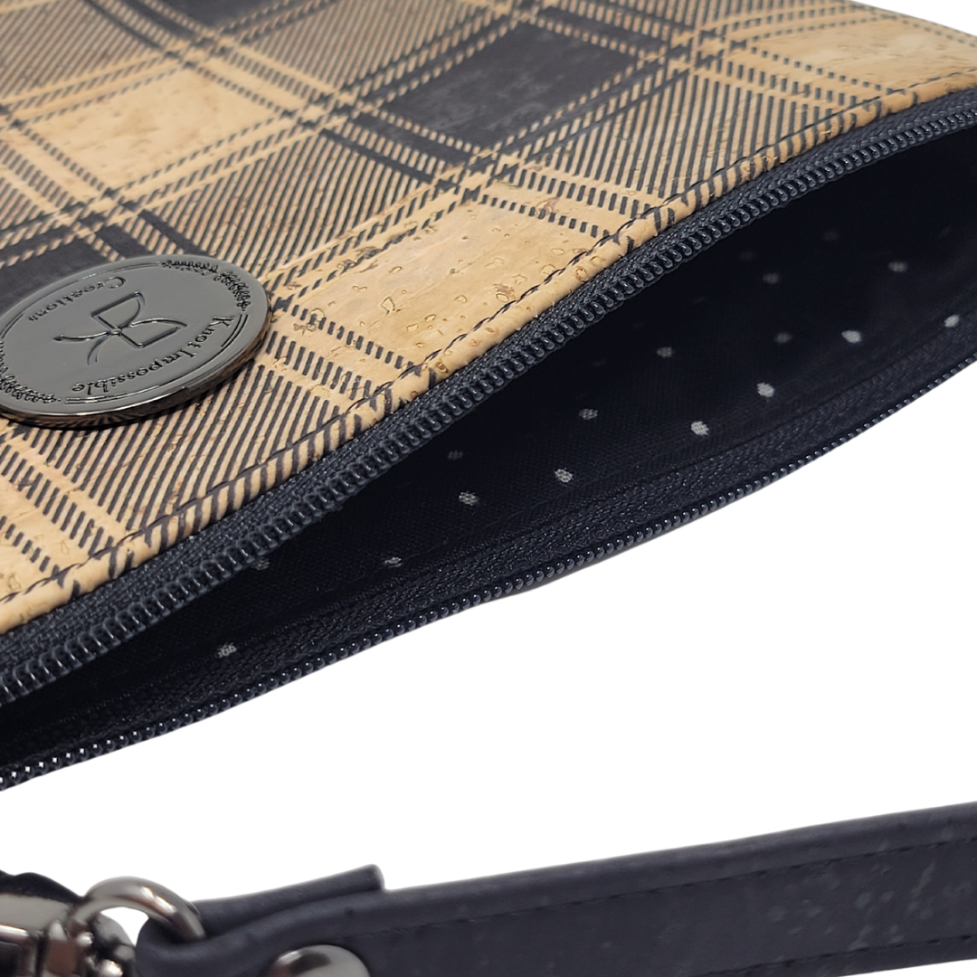 Plaid Cork Nova Wristlet