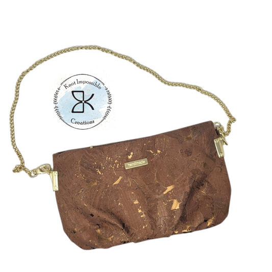 Bronze Cork Pleated Purse