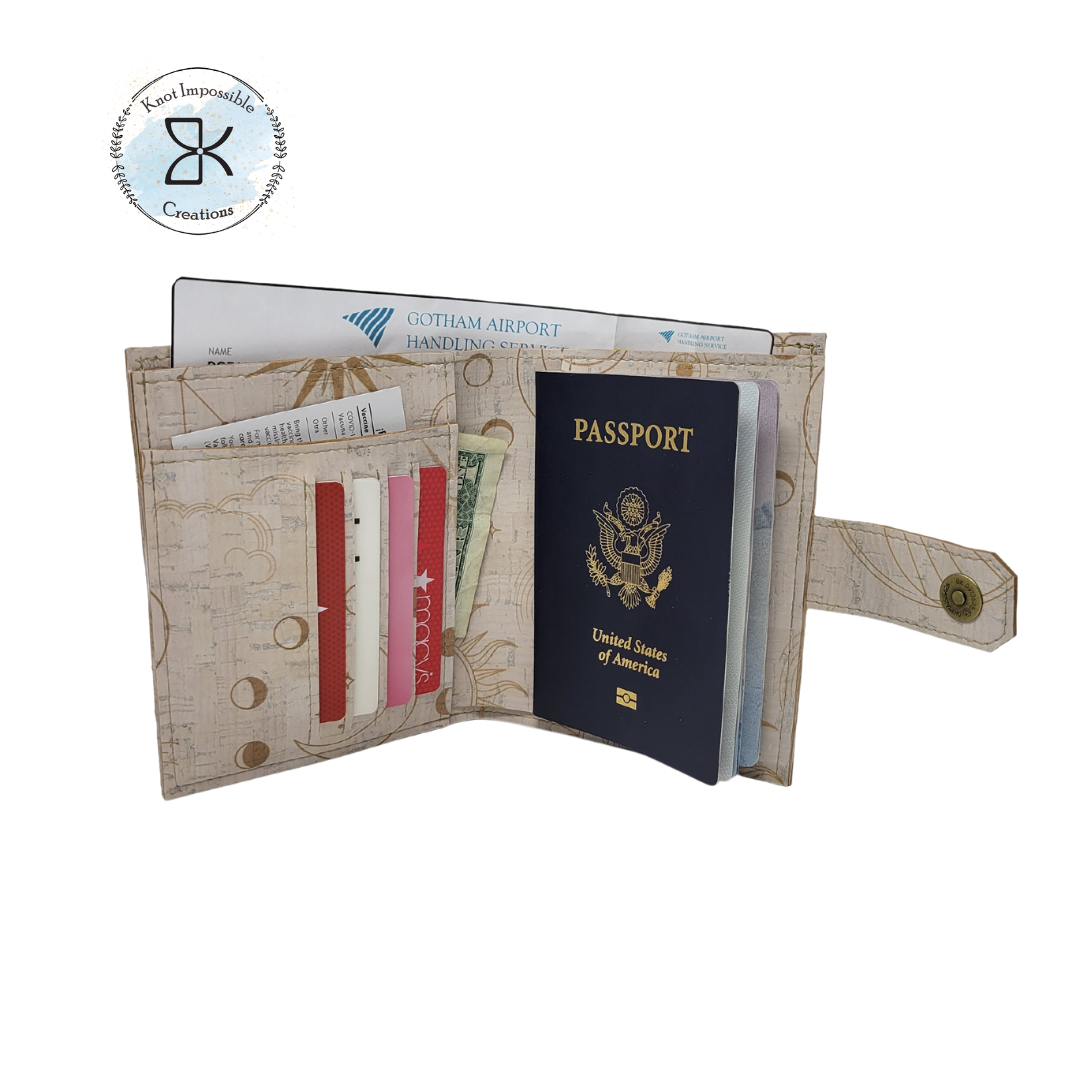 Celestial Sky Cork Passport Wallet